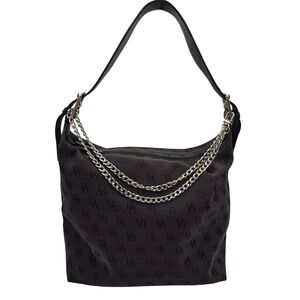 Dooney‎ & Bourke Hobo Bag Monogram Canvas Shoulder Bag Dark Brown